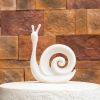 White Sandstone Effect Resin Snail Statue, Garden Decor Sculpture