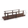7' Garden Bridge with Pine Wood and Stained Finish for Backyard Ponds Creeks Streams Wood