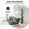 Artificial Boxwood Topiary Tree, 60 inch Tall (2 Pieces), Spiral Faux Topiary Trees, Faux Plant w/ Extra Leaves & Pot & Small Decoration