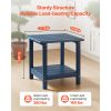Outdoor Side Table, 17.72W x 14.96D x 17.32H Inch, Double Layer HDPE Outside End Table for Easy Maintenance, Withstand Harsh Weather, Fit for Patio