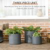 Set of 3 Outdoor Planter Set, 13/11.5/9 in, Flower Pots with Drainage Holes, Outdoor Plant Pots for Patio, Yard, Garden