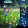 Solar Wind Chimes, Color Changing Angel Wind Chimes, LED Decorative Mobile, Gifts for Mom Grandma, Waterproof Outdoor Decorative Lights for Garden