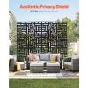 Metal Privacy Screen, 47" W x 76" H, Outdoor Privacy Screens 3-Panel, Freestanding Outdoor Divider with Stand