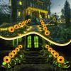 4 Pack 26.8" Large Halloween Decorations Outdoor Sunflower Sk4 Pack 26.8" Large Halloween Decorations Outdoor Sunflower Skull Solar Liull Solar Lights