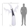 6' Tall Halloween Inflatables Outdoor Decorations White Ghost, Light Up Blow Up Yard Decor with LED Light and Fan Indoor Outdoor for Garden, Lawn