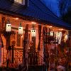 Halloween Decorations Outdoor,Set of 3 Halloween Hanging Decor with Cone Caps, Multiple Lighting Effects