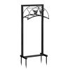 Heavy Duty Detachable Garden Hose Holder Storage Rack 15.8"D x 8"W x 39.4"H, Black Water Hose Hanger Stand for Outside Patio, Lawn, Garden, Farm Use