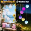 1Pc Solar Ball Wind Chime 7 Color Changing Wind Chime For Outside IPX4 Waterproof Outdoor Garden Yard Decor