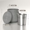 2.6 Gal Outdoor Side Table, 3-In-1 Concrete Cooler Bar Table with Storage, Removable Ice Bucket and Lid, Light Gray