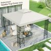 10' x 10' Gazebo Replacement Canopy 2 Tier Top UV Cover Pavilion Garden Patio Outdoor Cream White (TOP ONLY)