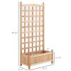 Garden Trellis Raised Bed 23.5x11.5x49.25 for Outdoor Indoor Plants Natural