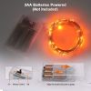 BrizLabs Orange Halloween Lights, 19.47ft 60 LED Orange Fairy Lights String, 2 Modes Battery Halloween String Light