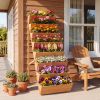 8-tier Vertical Raised Garden Bed Wood Elevated Planter Box with Legs