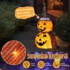 2Packs 3FT Halloween Collapsible Lighted Pumpkin Decoration, 176 LED Pop-Up Pumpkin Lamp with Cape