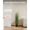 Artificial Grass Plant, 2 Pack 47 inch Reed Flower Grass in Pot