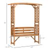 Patio Garden Bench, Wooden Bench, Outdoor Bench for Vines/Climbing Plants, Brown