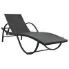 Outdoor Bench Black, Cream white Poly Rattan, Powder-coated steel