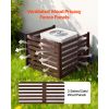 Wooden Privacy Fence, 48 x 37 inch Air Conditioner Fence, 3 Panel Solid Outdoor Wood Privacy Screen with Metal Stakes, Steel Frame