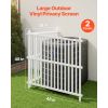 2 Panels Outdoor Privacy Screen, 48 x 48 in Air Conditioner Fence with 19.7 in Ground Stakes, Pool Equipment Enclosure, Strip Vinyl Privacy Fence