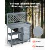 Potting Bench Table, Outdoor Gardening Wooden Workstation with Storage Cabinet, Storage Shelves, 43 x 18 in Wood Tabletop