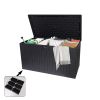 260 Gallon Resin Outdoor Deck Box Waterproof, Extra Large Patio Storage Box with Lockable Storage Containers for Patio Furniture Cushions