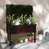 Raised Garden Bed with Trellis Wooden Elevated Planter Box Outdoor for Climbing Plants with Drainage Carbonized