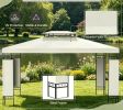 Cream White 13' X 10' Patio Gazebo Outdoor Canopy Shelter with Double Vented Roof for Garden Party Decor