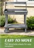 36'' Wooden Potting Bench Work Table Gray with Sink Drawer Large Storage Spaces And 2 Removable Wheels for Garden Tools Organization