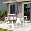 7 Piece Patio Dining Set with Umbrella Hole, Aluminum Outdoor Furniture Set with 6 Chairs and Cushions for Garden, Backyard, or Poolside