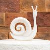 White Sandstone Effect Resin Snail Statue, Garden Decor Sculpture