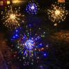 Warm white 6-pack 120 LED 8-mode solar fireworks light, outdoor garden waterproof fireworks light, used for sidewalk, backyard lawn landscape