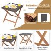 2 Pieces Patio Chaise Lounge and Table Set with 4-Level Adjustable Backrest