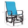 Gliding Lounger Chair, Blue Single Rocker with Lightweight Metal & Mesh Construction