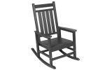 All Weather Rocking Chair Set with Side Table, 3-Piece Rocking Chair Set with Wood-Texture , Grey(includes 2 Rocking Chairs and 1 Table)