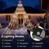 11.48FT 350LED Multicolored Christmas Star Waterfall Tree String Light Indoor Outdoor Waterproof String Lights With Star Topper 8 Light Modes Memory F