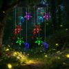 2PCS-Outdoor Solar Wind Chimes, Moon and Star Color Changing LED Light, Waterproof Hanging Decor for Patio Garden Yard, Perfect Gift