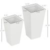Outdoor Planter Set 2-Pack MgO Flower Pots White Drainage for Garden Patio Yard Elegance