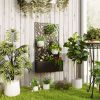 Raised Garden Bed with Trellis, Wall Mounted Flower Bed for Garden Balcony, Patio, 24"L x 9.1"W x 44.5"H