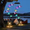 2PCS-Outdoor Solar Wind Chimes, Solar Dragonfly Wind Chimes, Color Changing LED Wind Chime Light