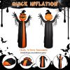 10ft Inflatable Halloween Decor with Rotatable Head Pumpkin Ghost in Cape, 6 Built-in LED Lights, Black & Orange, 12V 2000mA US Power Adapter