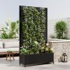 Metal Planter Box with Trellis, 73"x35"x16 Metal Raised Garden Bed with Trellis