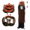 5.6ft Halloween Decorations Outdoor Life Size Animatronics Ghost with Pumpkin Head, Sound-Actived Party Decor with Creepy Sound