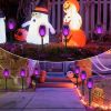 IkeeRuic Halloween Decorations Outdoor, Purple Halloween Solar Lights with Flickering Flame, Solar Torch Lights for Yard Decorations