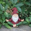 Garden Yoga Gnome Statue Outdoor Gnomes Figurine with Solar Lights