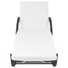 Outdoor Bench Black, Cream white Poly Rattan, Powder-coated steel