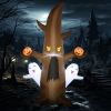 Inflatable Halloween Ghost Tree Smiling Ghost Pumpkins 5ft LED Outdoor Decor Lawn Garden Party