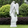 Large Gray Magnesium Oxide Sculpture, Elegant Outdoor Garden Decor