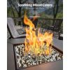 Fire Glass, 10 LBS / 4.5 KG High-Temperature Resistant Fireplace Rocks, 1/2-Inch / 12.7 mm Reflective Firepit Glass Rock