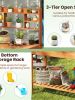 61" Wooden Gardening Worktable: Flip-Up Tabletop + Hidden Compartment, 3-Tier Storage, 35lbs Net, Fir Wood