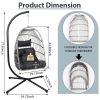 Indoor Outdoor Hanging Egg Chair with Stand Rattan Swing Chair Patio Wicker Hanging Basket Chair with Frame for Bedroom Living Room Balcony